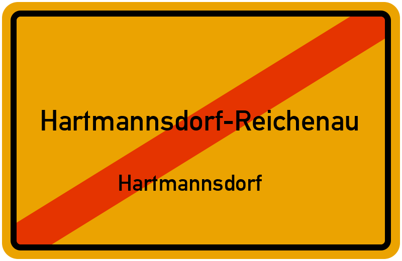 Ortsschild Hartmannsdorf-Reichenau