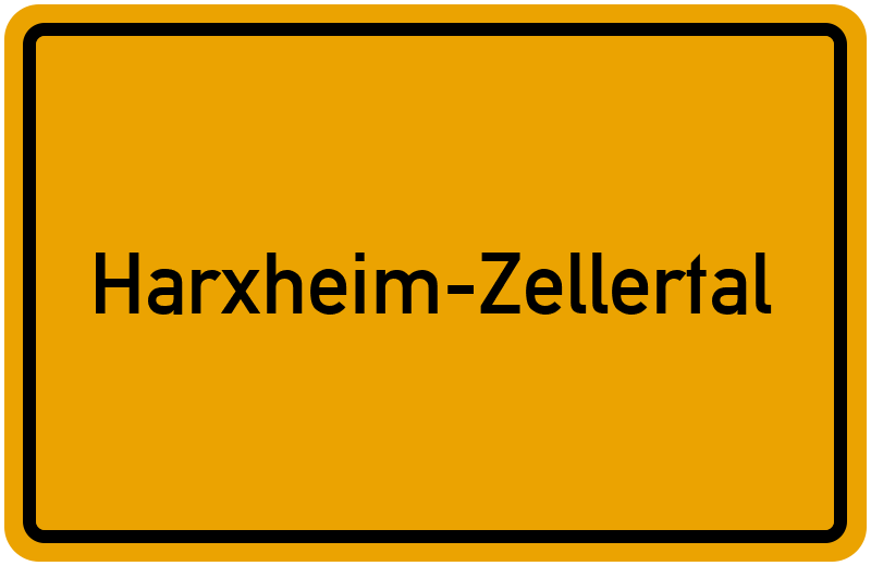 Ortsschild Harxheim-Zellertal