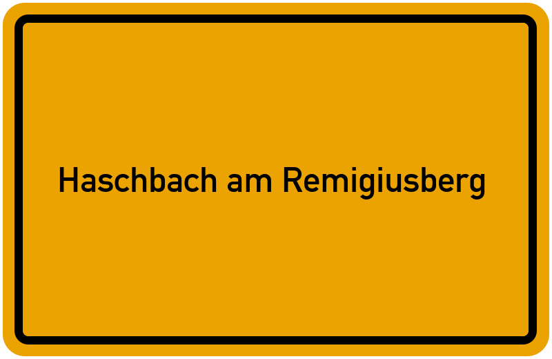 Ortsschild Haschbach am Remigiusberg