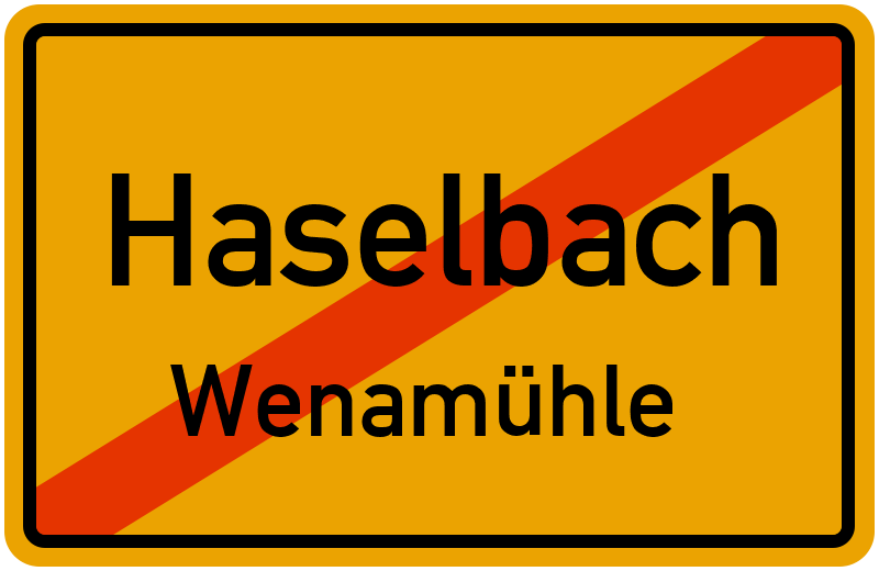 Ortsschild Haselbach