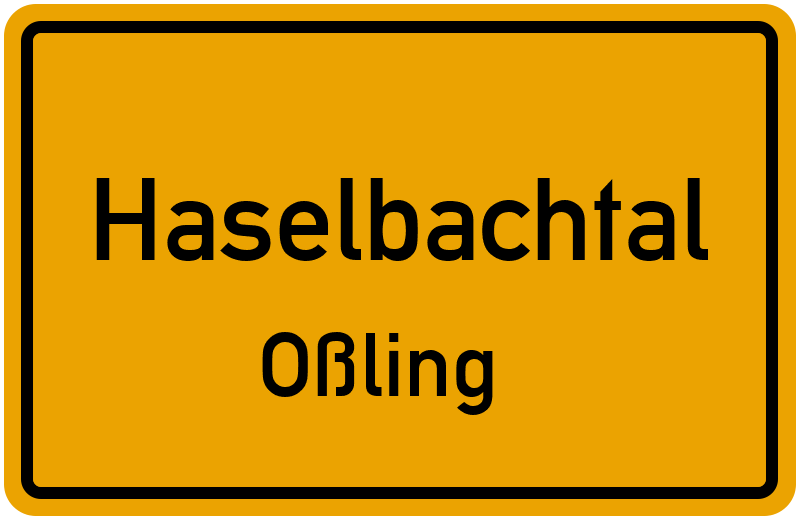 Ortsschild Haselbachtal