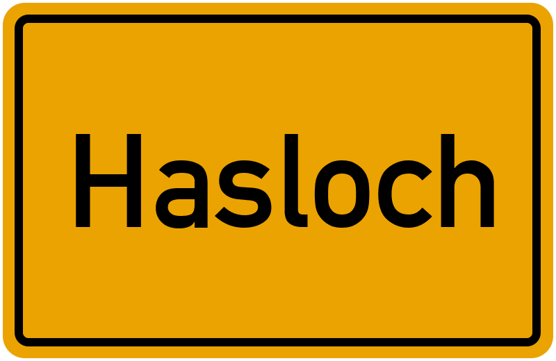Ortsschild Hasloch