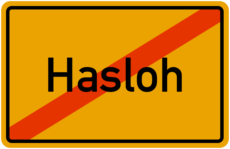 Ortsschild Hasloh