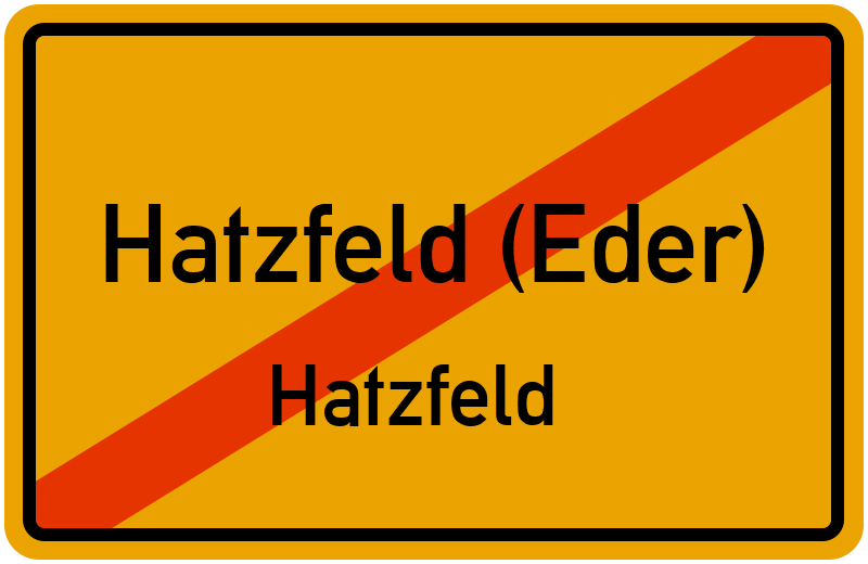 Ortsschild Hatzfeld (Eder)