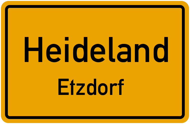 Ortsschild Heideland