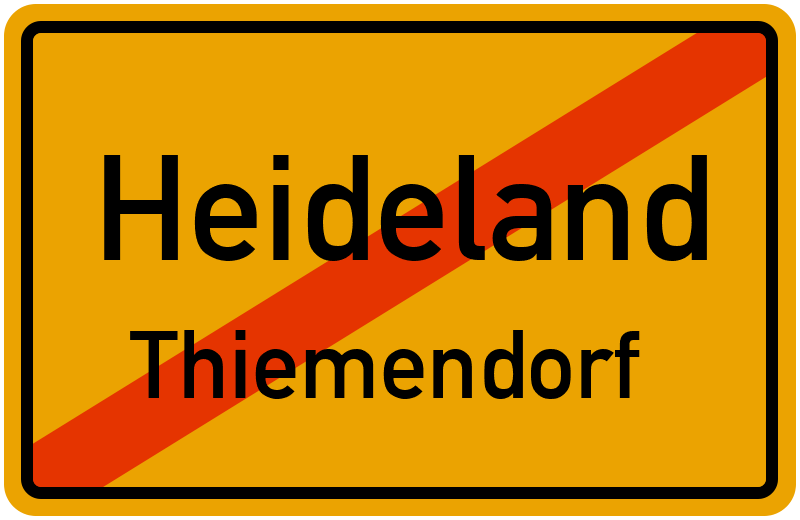 Ortsschild Heideland
