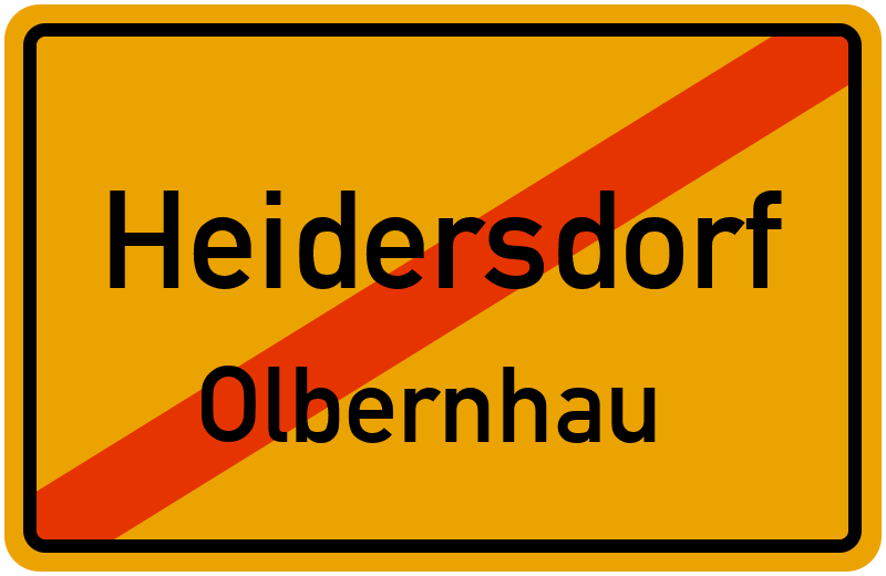 Ortsschild Heidersdorf