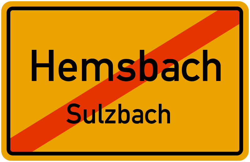 Ortsschild Hemsbach