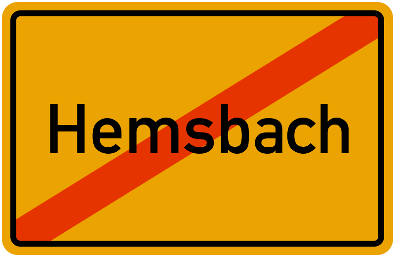 Ortsschild Hemsbach