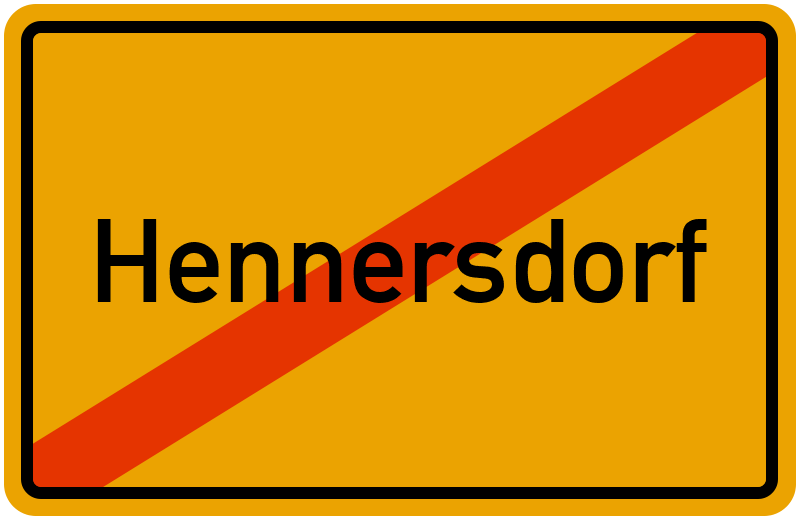 Ortsschild Hennersdorf