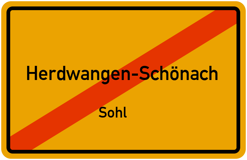 Ortsschild Herdwangen-Schönach