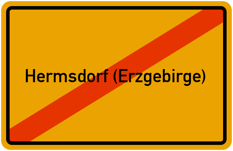 Ortsschild Hermsdorf (Erzgebirge)