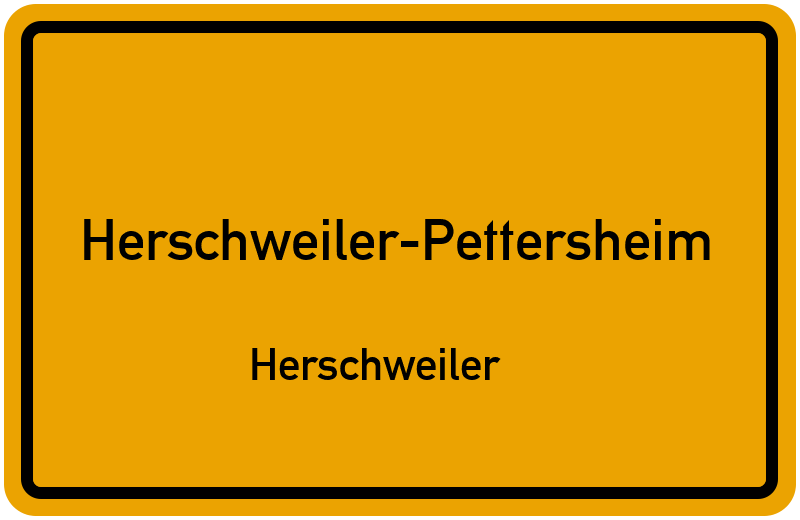 Ortsschild Herschweiler-Pettersheim