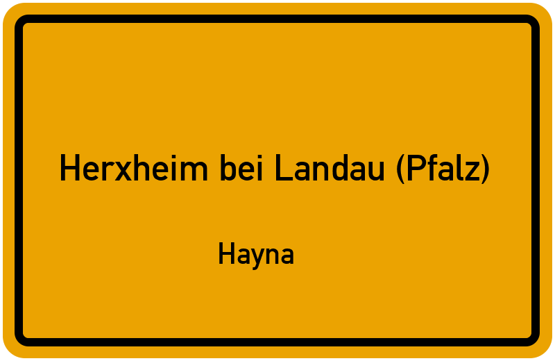Ortsschild Herxheim bei Landau (Pfalz)