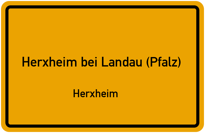 Ortsschild Herxheim bei Landau (Pfalz)