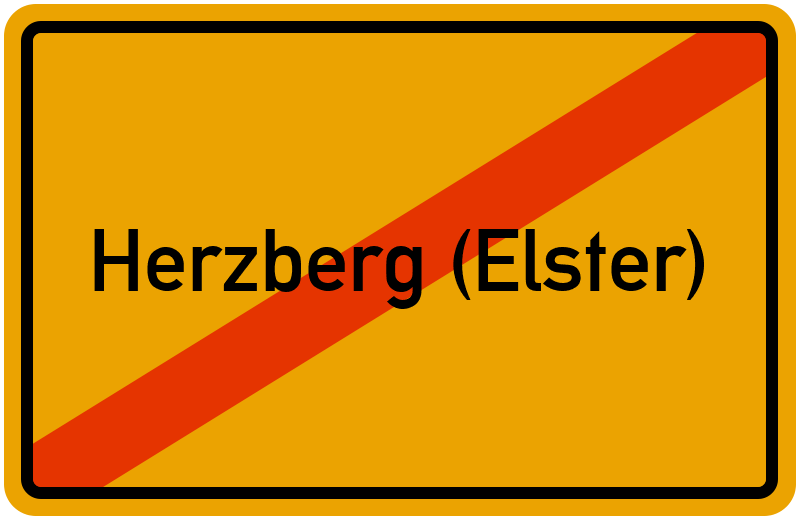 Ortsschild Herzberg (Elster)