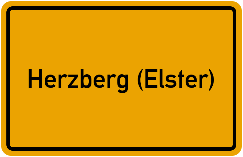Ortsschild Herzberg (Elster)