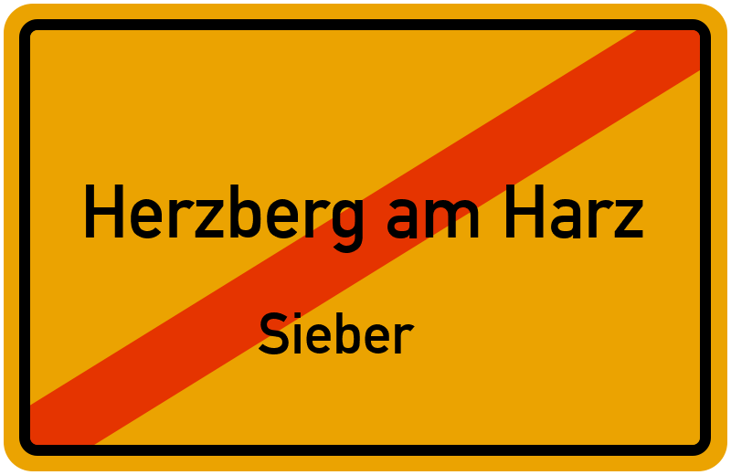 Ortsschild Herzberg am Harz