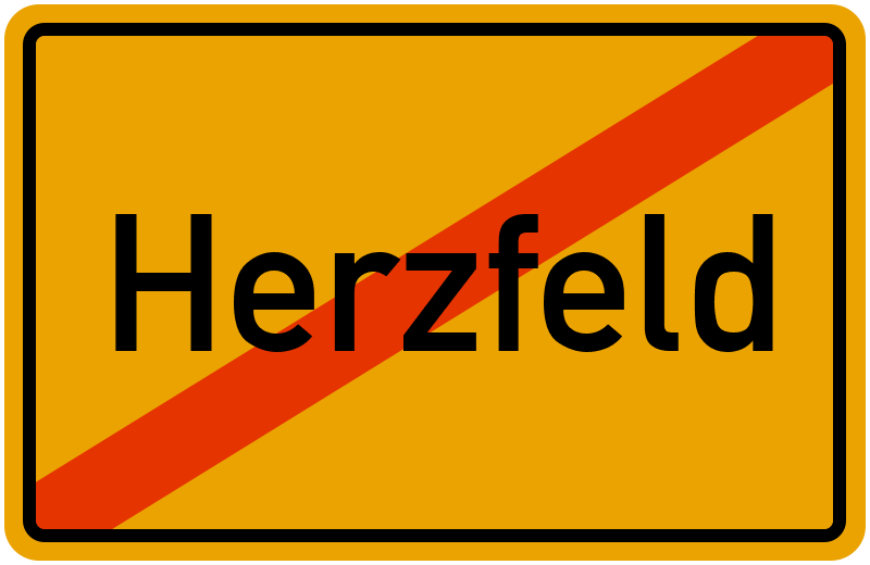Ortsschild Herzfeld