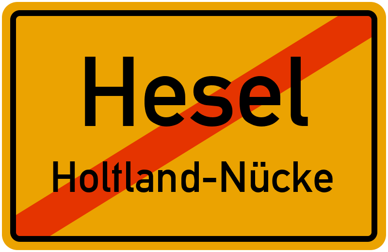 Ortsschild Hesel