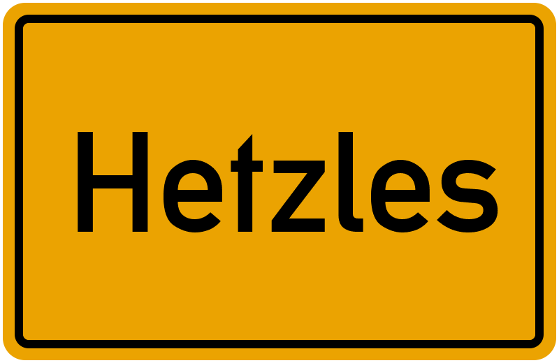 Ortsschild Hetzles