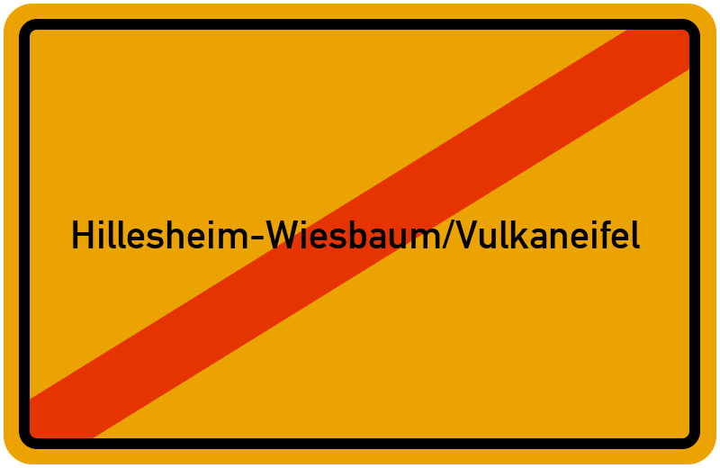 Ortsschild Hillesheim-Wiesbaum/Vulkaneifel