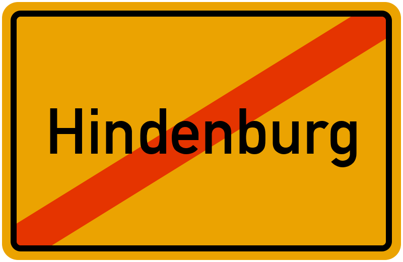 Ortsschild Hindenburg