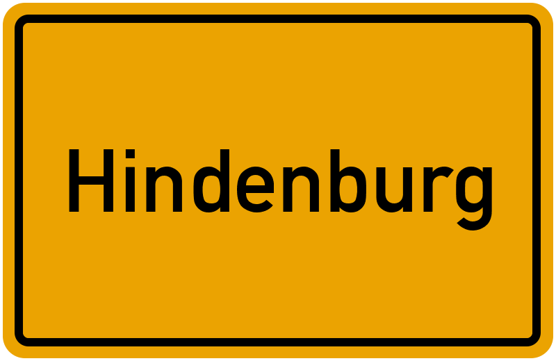 Ortsschild Hindenburg