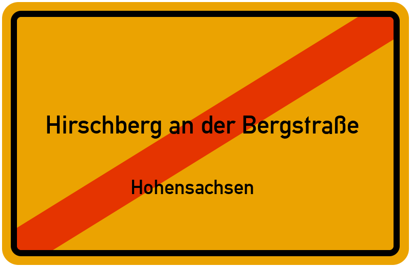 Ortsschild Hirschberg an der Bergstraße