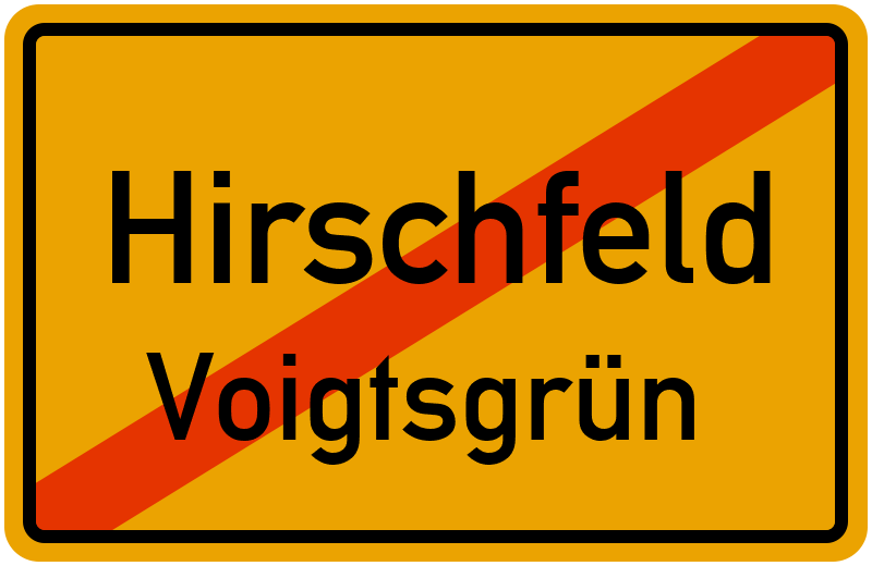 Ortsschild Hirschfeld