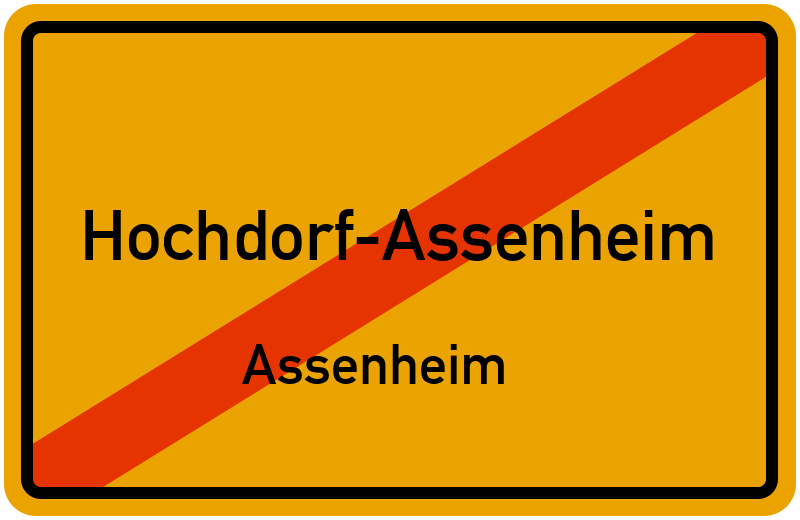 Ortsschild Hochdorf-Assenheim