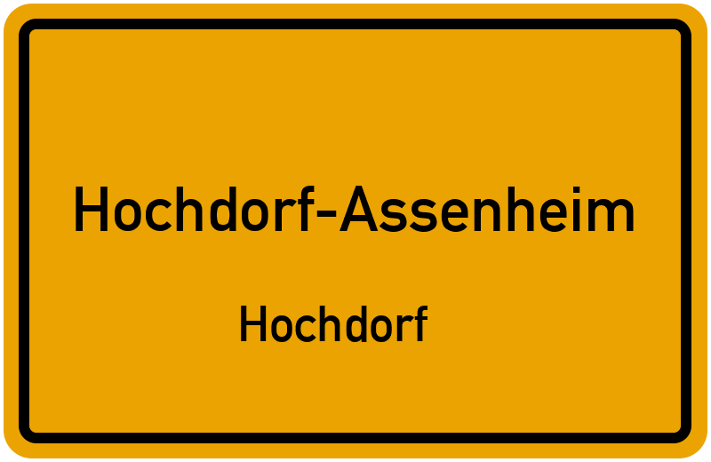 Ortsschild Hochdorf-Assenheim