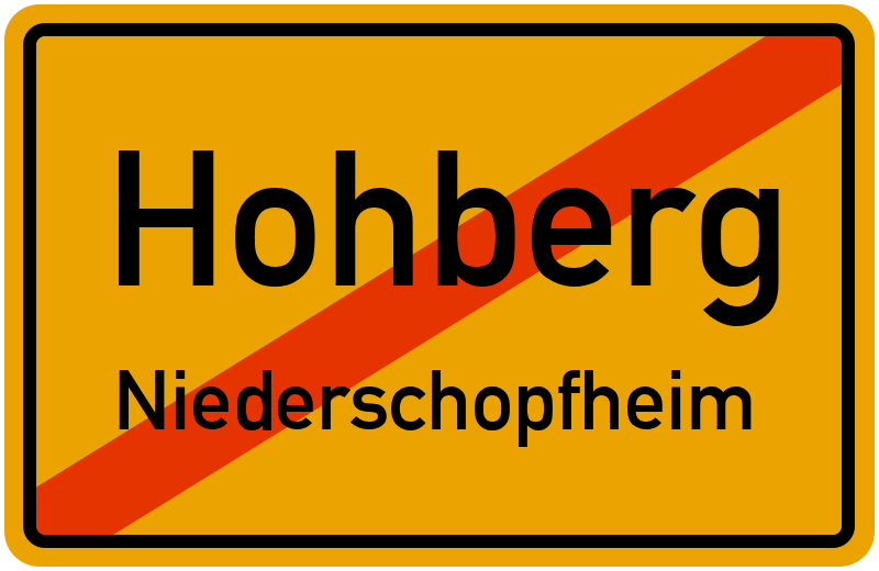 Ortsschild Hohberg