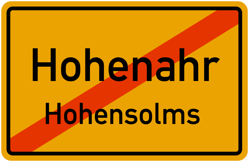 Ortsschild Hohenahr