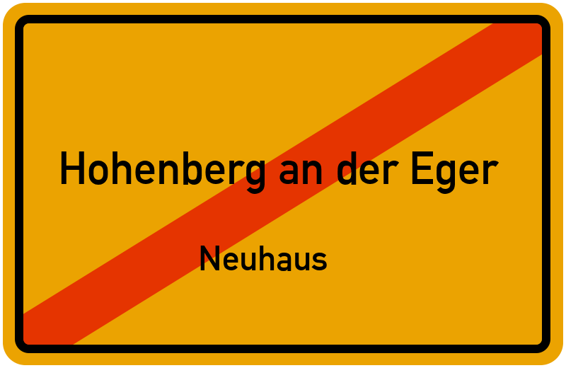 Ortsschild Hohenberg an der Eger