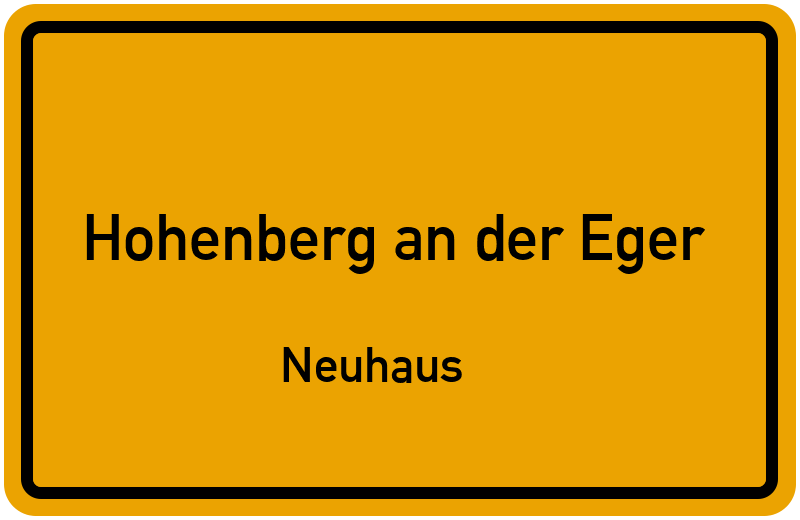 Ortsschild Hohenberg an der Eger