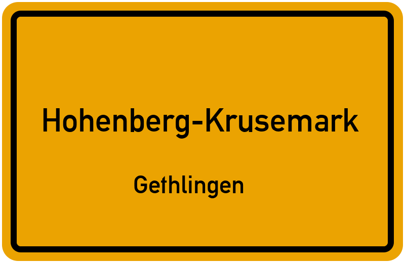 Ortsschild Hohenberg-Krusemark