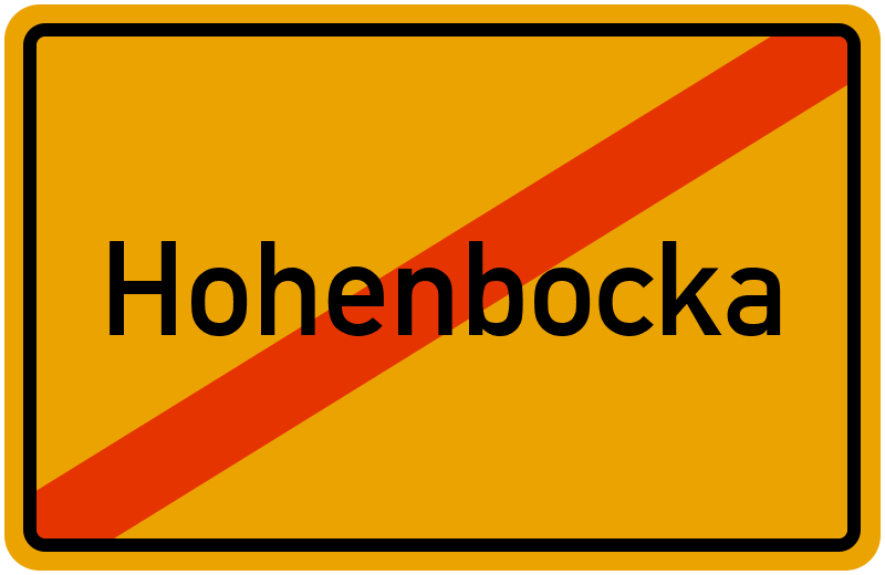 Ortsschild Hohenbocka