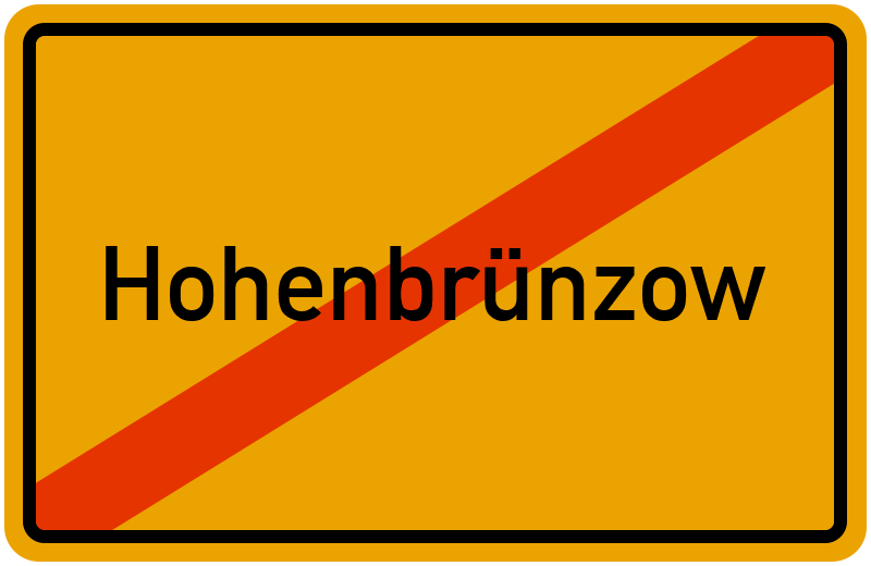 Ortsschild Hohenbrünzow