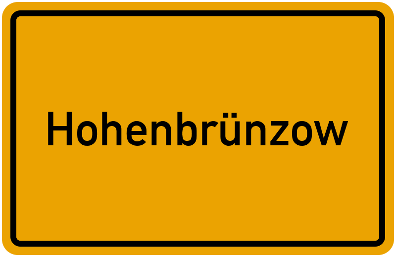 Ortsschild Hohenbrünzow