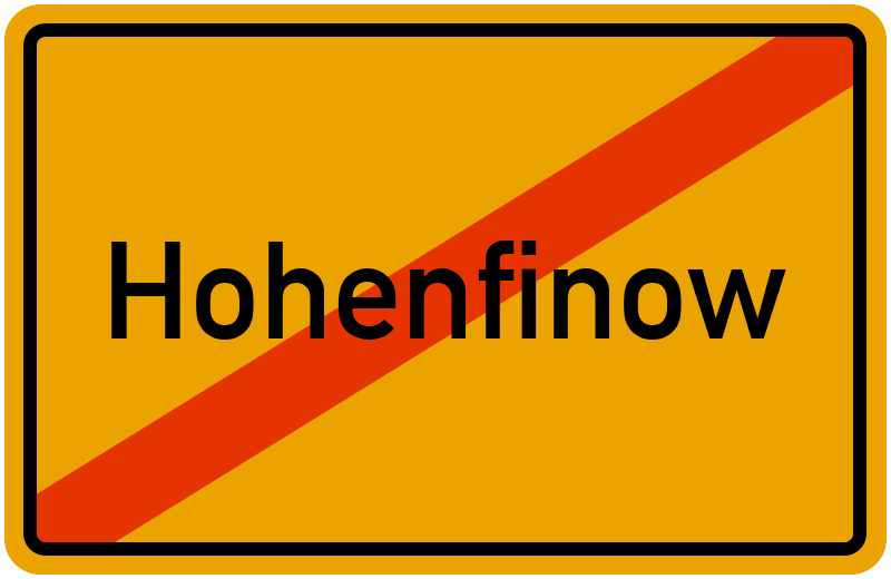 Ortsschild Hohenfinow