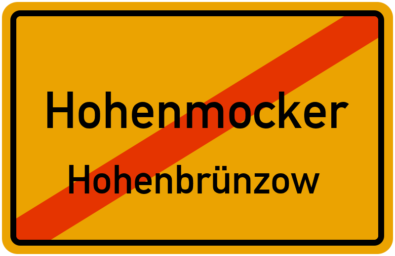 Ortsschild Hohenmocker