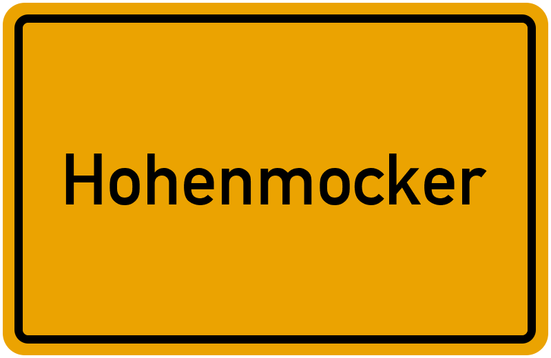 Ortsschild Hohenmocker