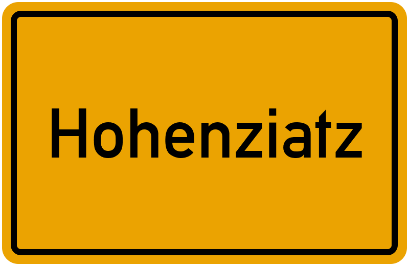 Ortsschild Hohenziatz