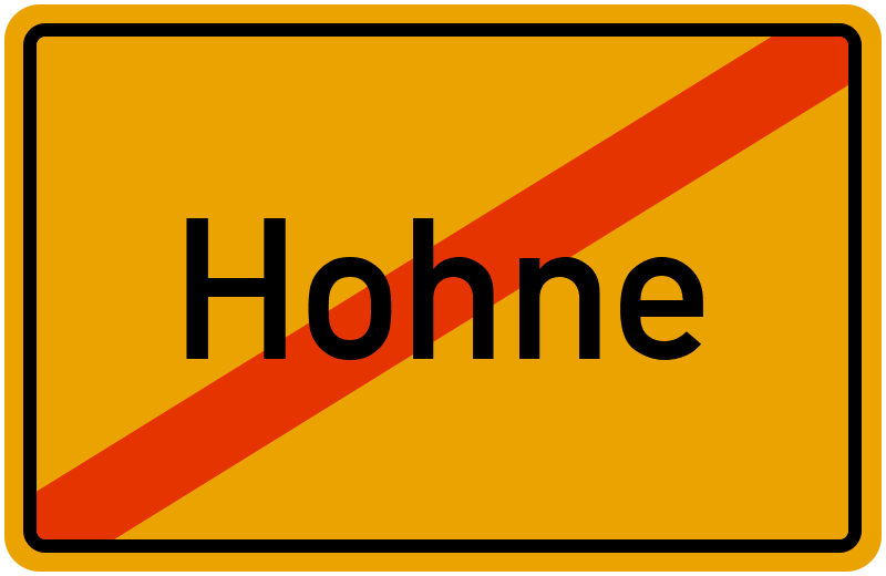Ortsschild Hohne