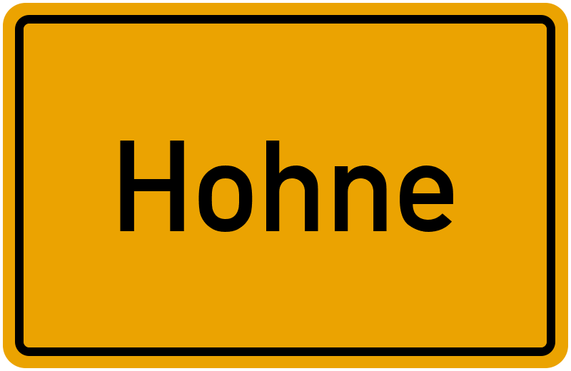 Ortsschild Hohne