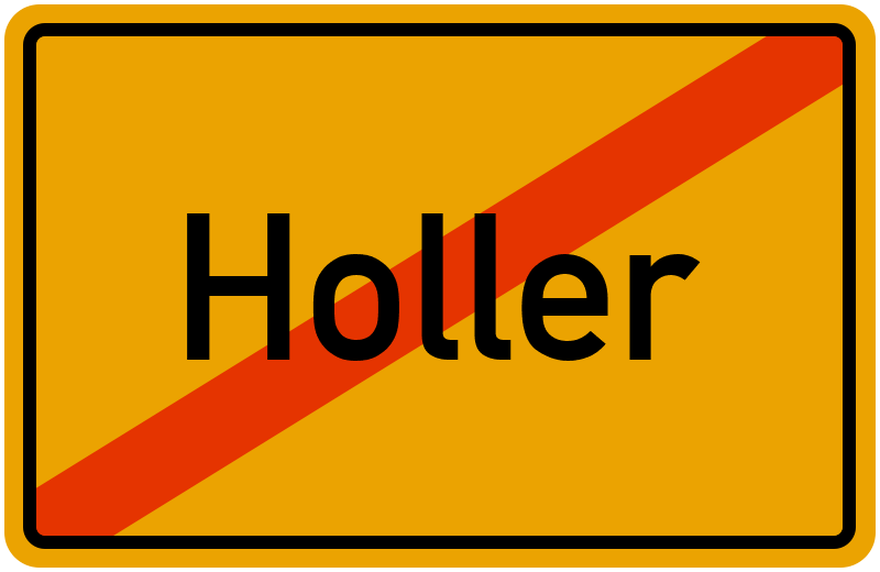 Ortsschild Holler
