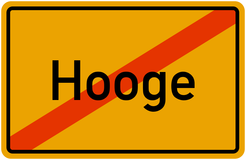 Ortsschild Hooge