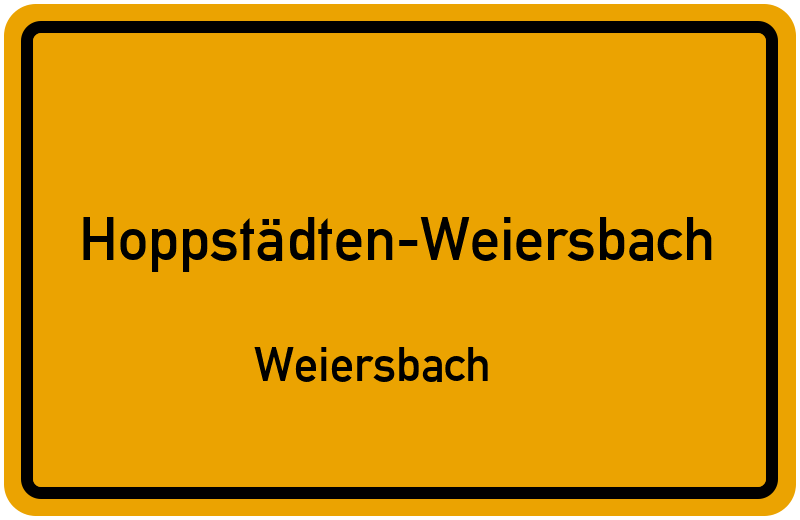 Ortsschild Hoppstädten-Weiersbach
