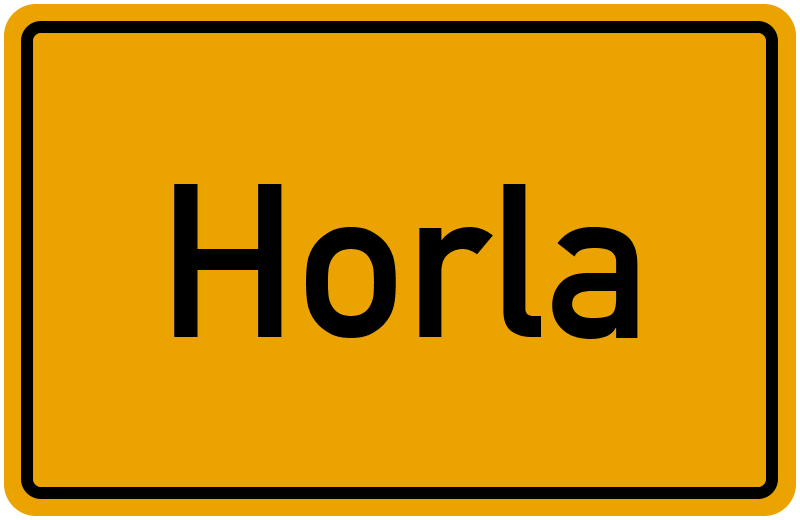 Ortsschild Horla